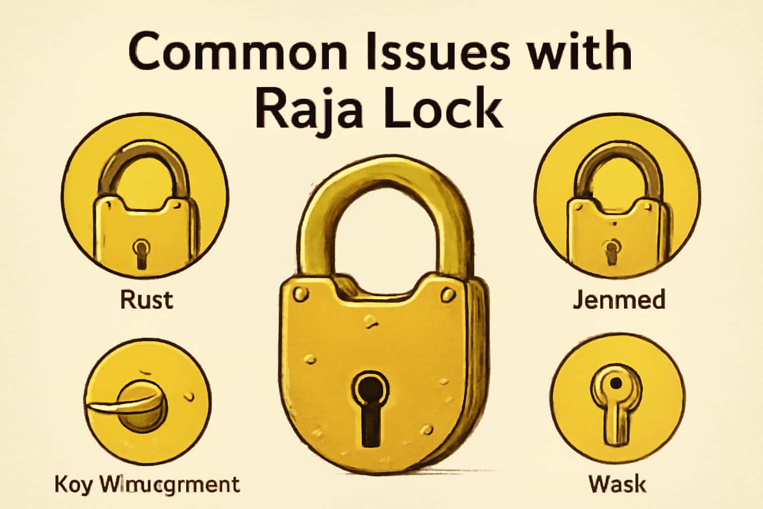 A high-tech visualization of common issues with Raja Lock in a digital context.