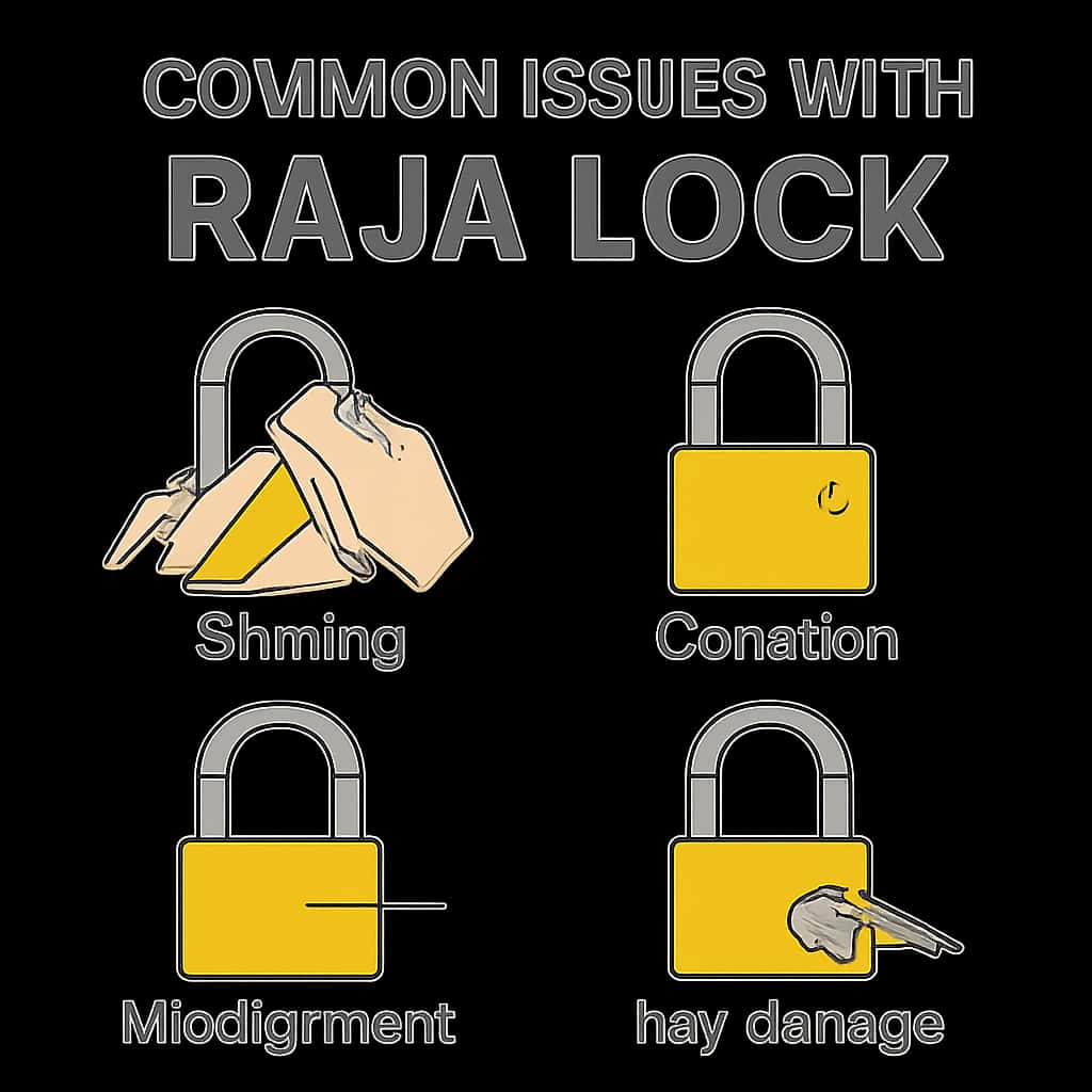 An educational diagram about common issues with Raja Lock.