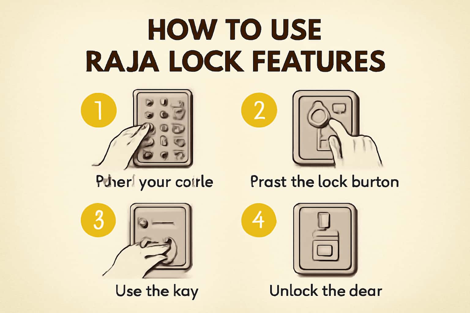 An informational visual representation about using Raja Lock features with relevant text.