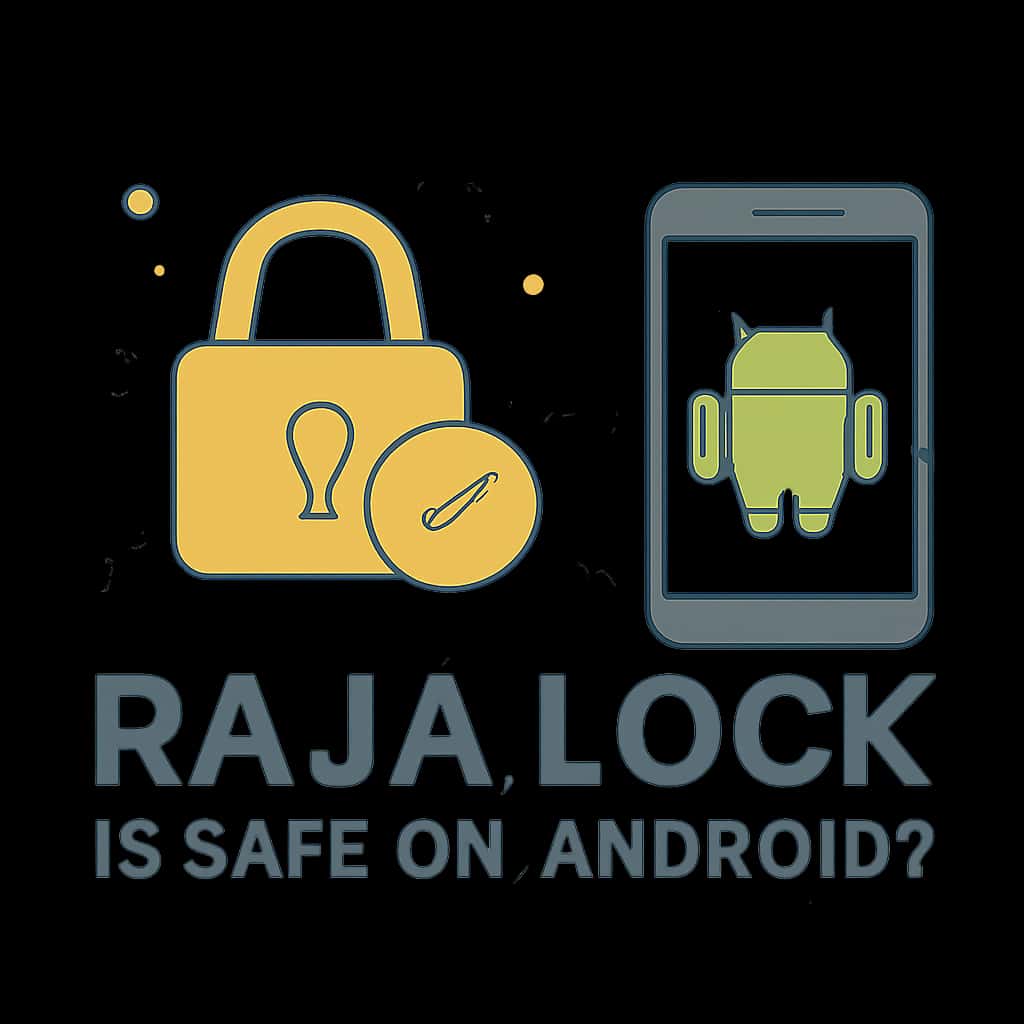 Illustration detailing the safety mechanisms within Raja Lock for Android users.