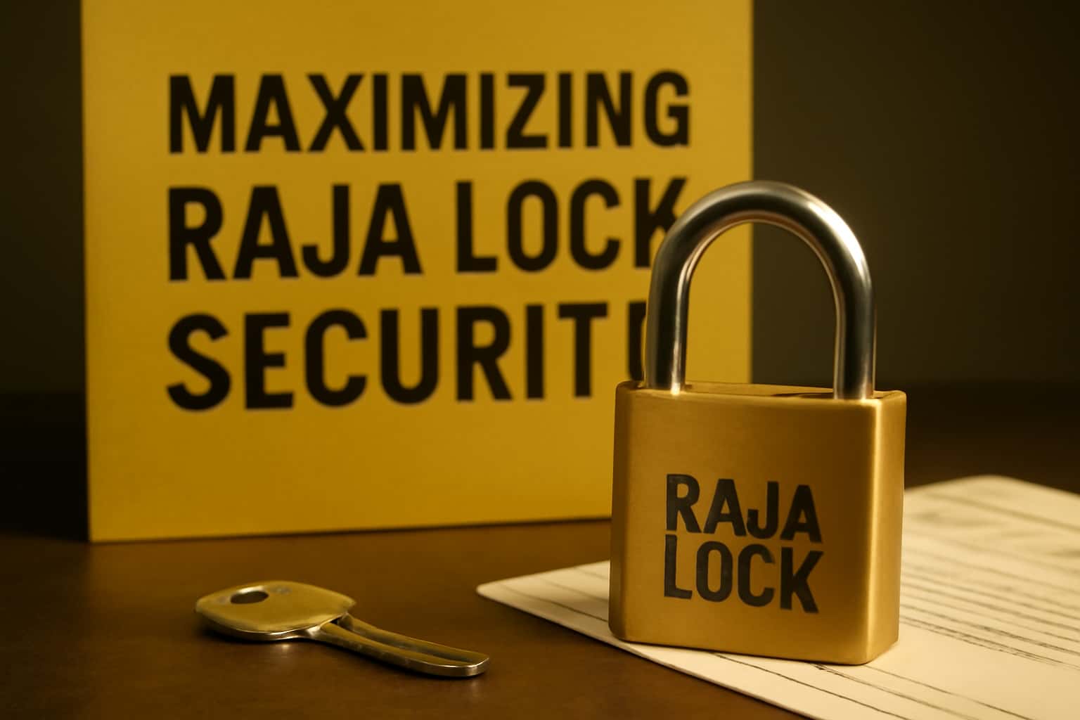 An informative scene illustrating Raja Lock security features with emphasis on safety.