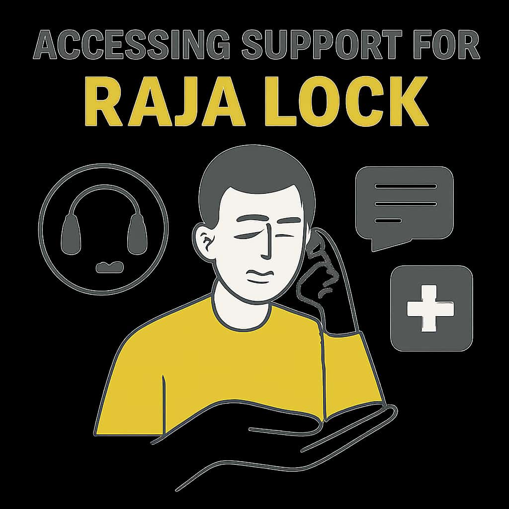 Diagram illustrating the support process for Raja Lock.
