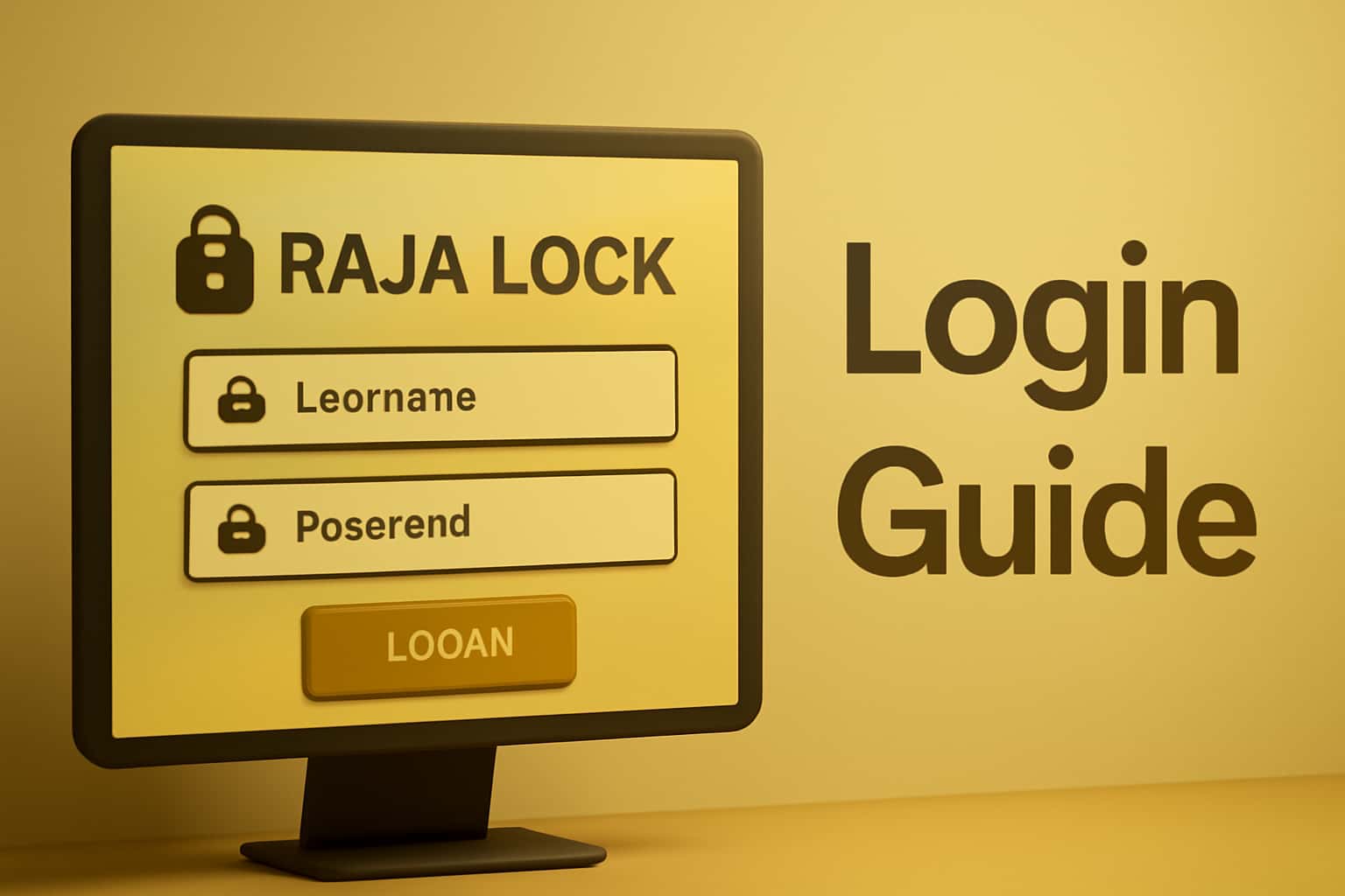 An informational scene depicting the Raja Lock Login Guide.