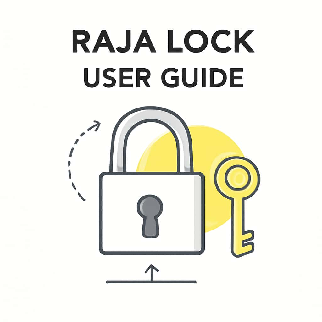 An educational diagram illustrating key features of the Raja Lock User Guide.