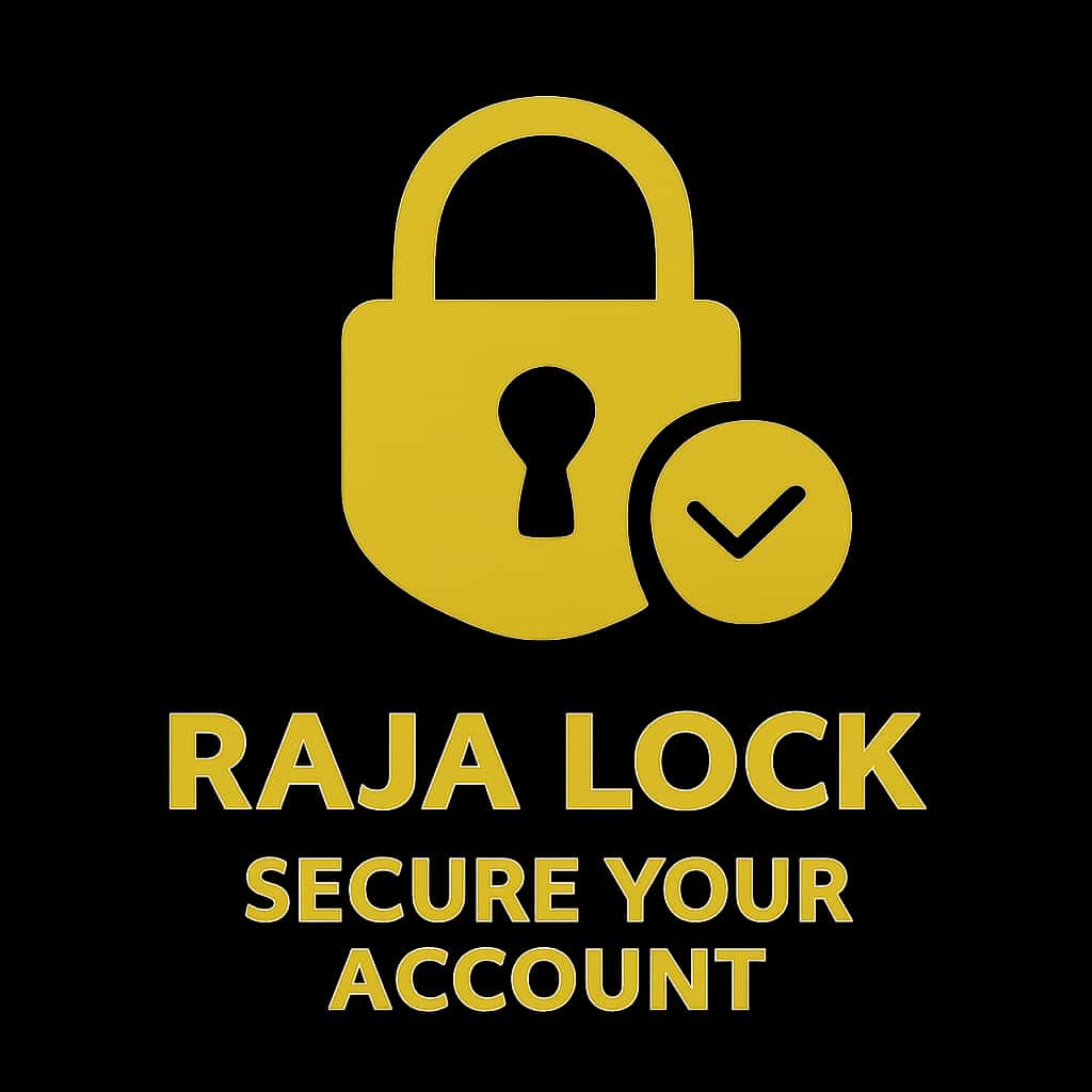 An icon representing account security for Raja Lock, designed with #c7bc22.