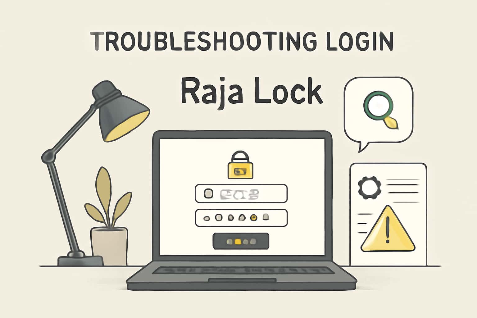 An informative illustration regarding troubleshooting login issues for Raja Lock.